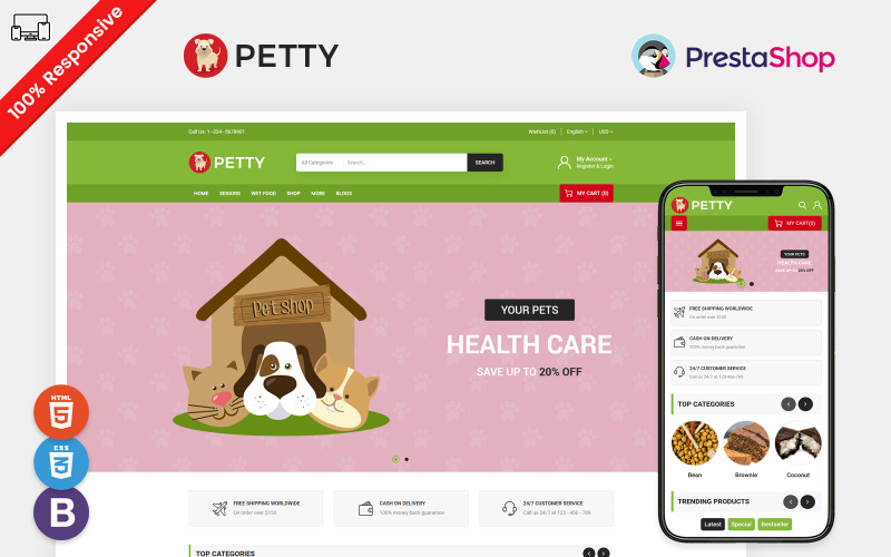 Petty - Pet Store PrestaShop Vorlage