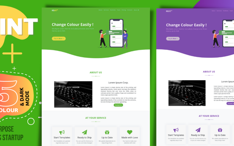 Mint Ready-to-Use Clean Bootstrap HTML Mehrzweck-Landing Page Template