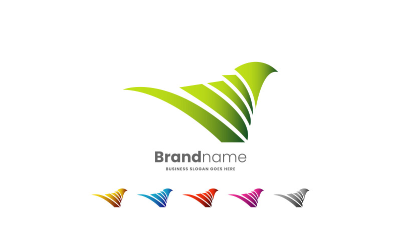 Modèle de conception de logo d'oiseau d'amour