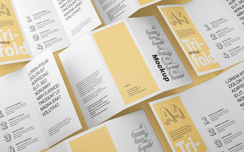 Trifold Broschüre Mockup 02 Grafik