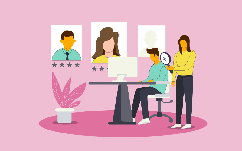 Entretien d'embauche en ligne vecteur de concept d'illustration gratuite