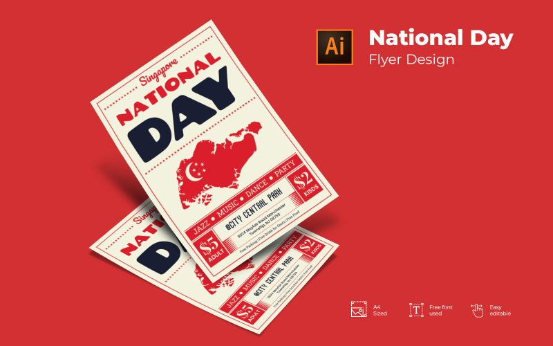 Flyer de la fête nationale de Singapour