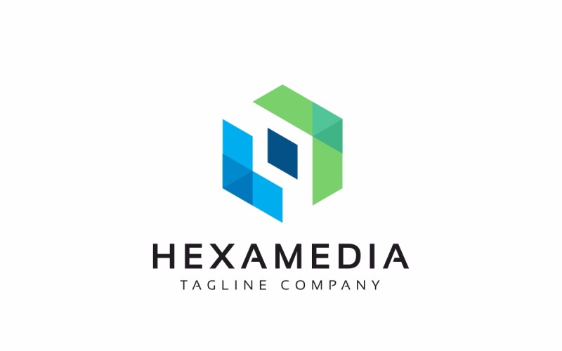 Hexagon Media Flat Logo Template