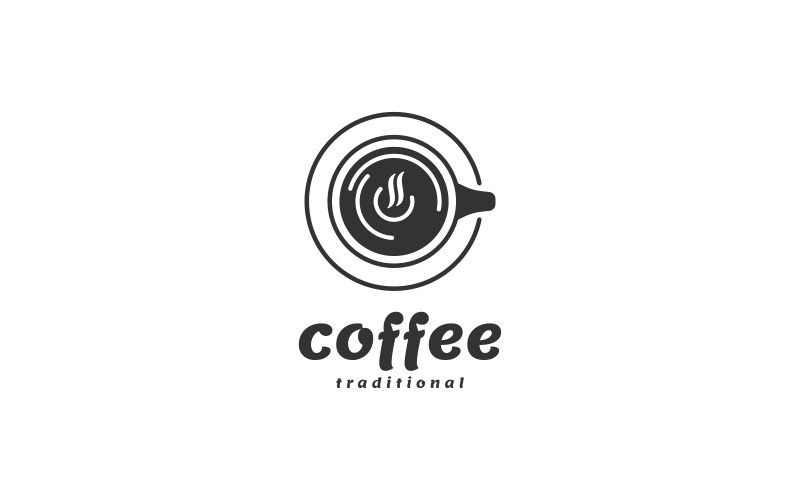 Style de logo de silhouette de café