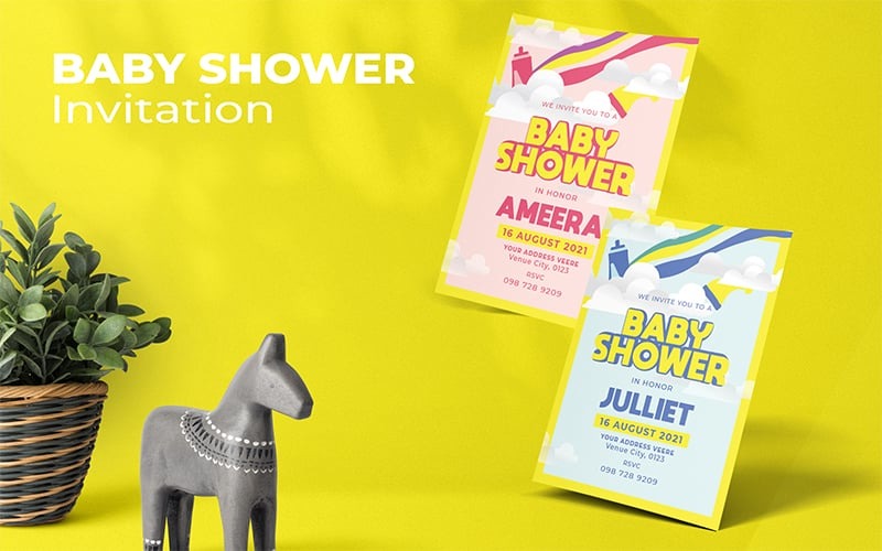 Baby Shower Julliet - шаблон запрошення