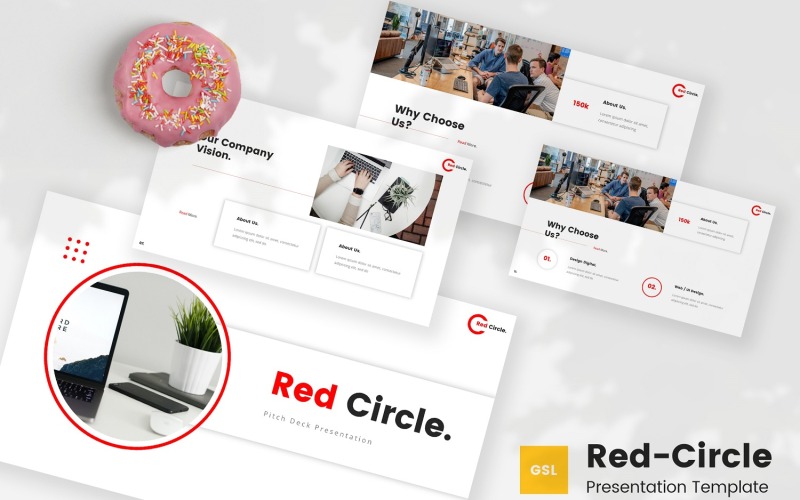 Cerchio rosso - Modello di presentazione di presentazione di Google