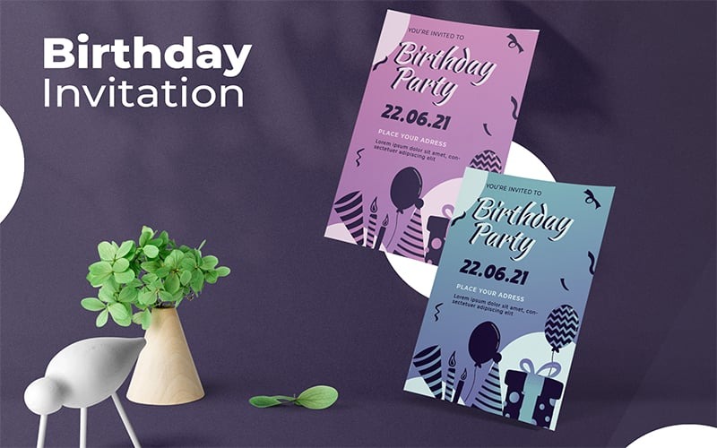 Fête d'anniversaire - Modèle d'invitation
