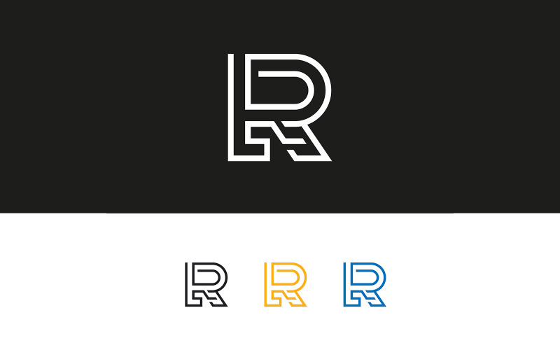 Lettera R Linea Logo Design Vector Template