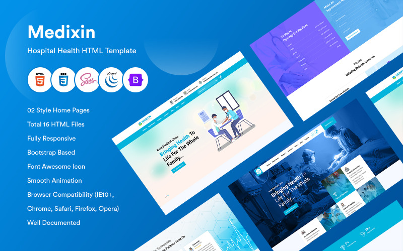 Medixin – Kórház egészségügyi HTML sablon