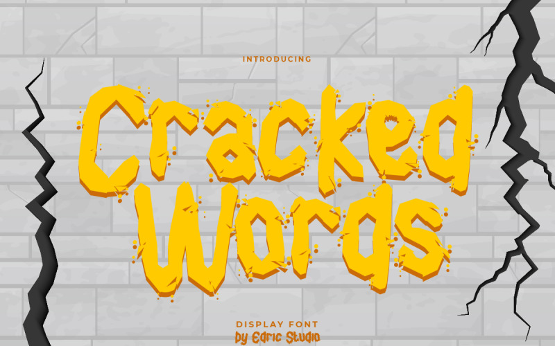 Уникальный каменный шрифт Cracked Words