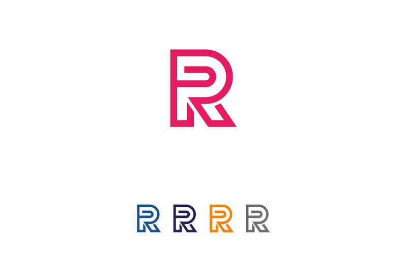 字母 R 商业标志设计矢量模板