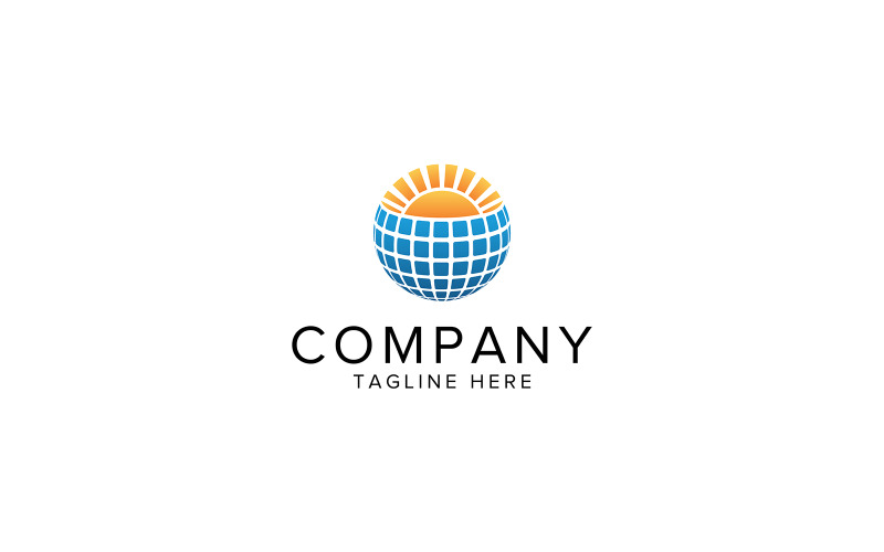 Glob Solar Business Logo Design Vector Template lub Solar Logo Design