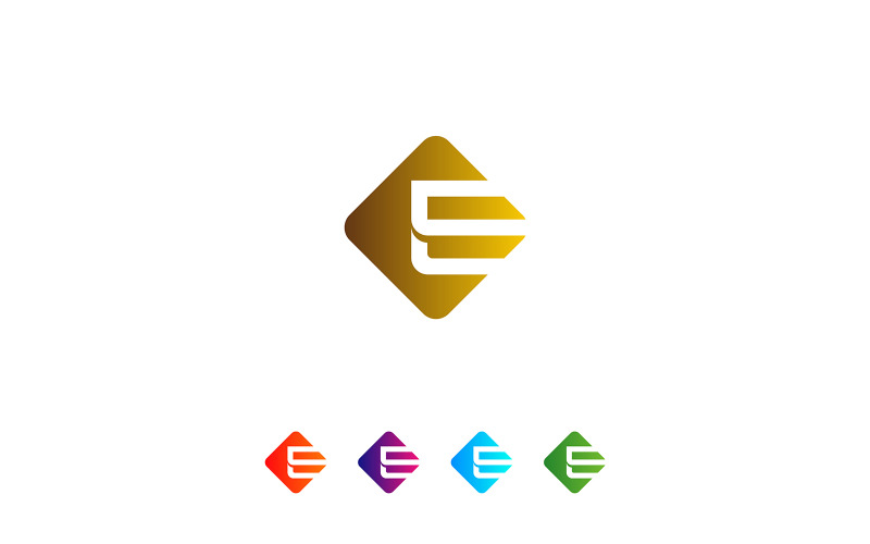 Modello di progettazione del logo dell'icona della lettera E