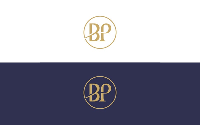 Modelo de vetor de design de logotipo empresarial BP ou PB Circle Logo Design
