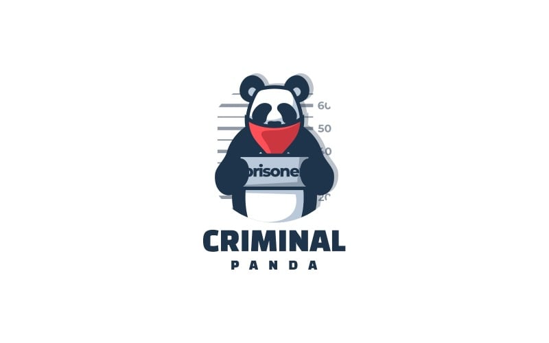 Criminal Panda Simple Mascot Logo