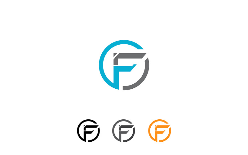 F Letter Logo Design Vector or F Logo Design Circle Template