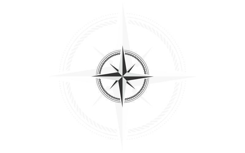 Морской античный дизайн логотипа компаса