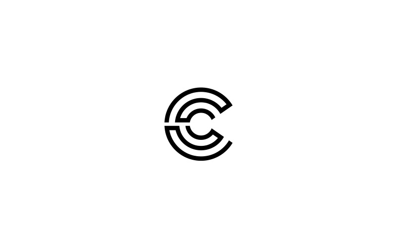 Návrh loga písmeno C nebo CC obchodní logo vektor