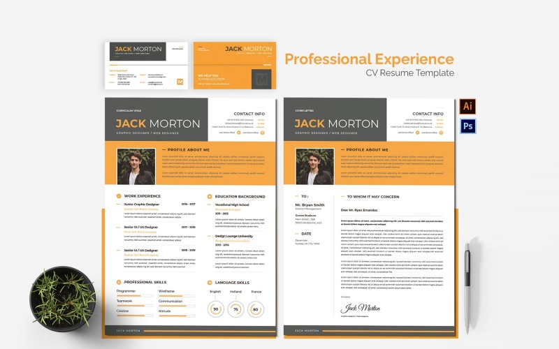 Profesionální zkušenosti CV Resume Set