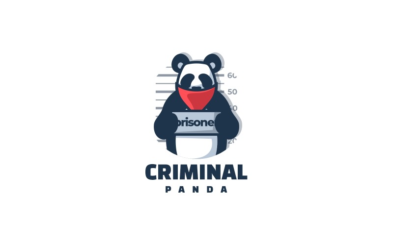 Злочинна панда простий талісман логотип