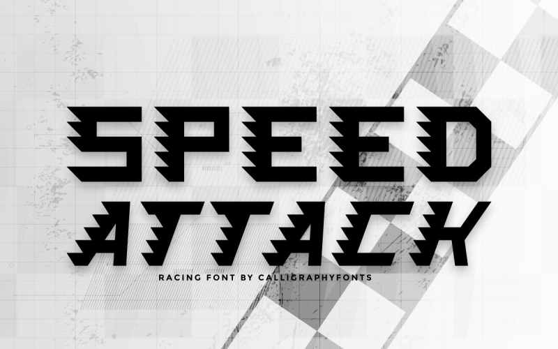 Czcionka wyświetlacza wyścigów Speed Attack