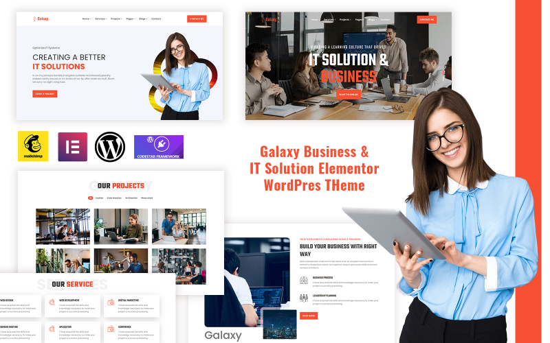 GalaxyPro - Tema WordPress di consulenza e IT