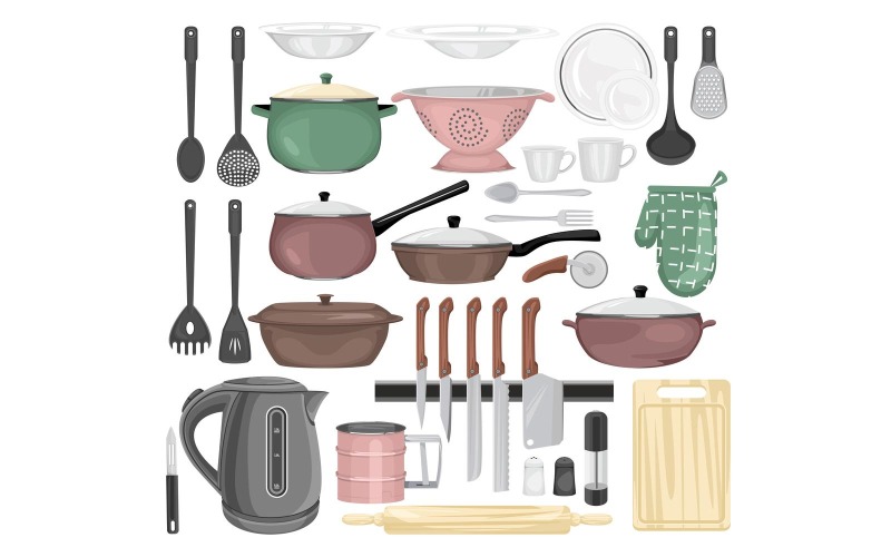 Küchenfarbset 210370524 Vektor-Illustrationskonzept