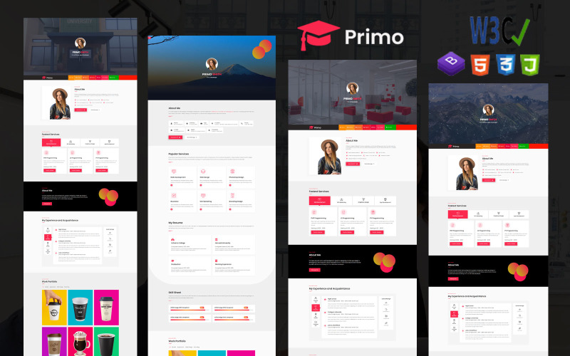 Primo | Kişisel Portföy ve Özgeçmiş HTML5 Şablonu.