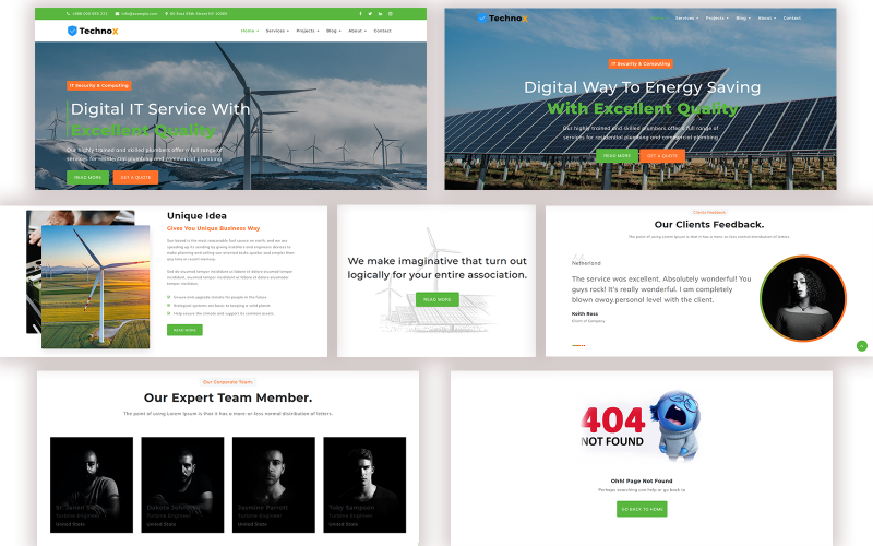 SolarWind - HTML5-sjabloon voor zonne-energie en wind