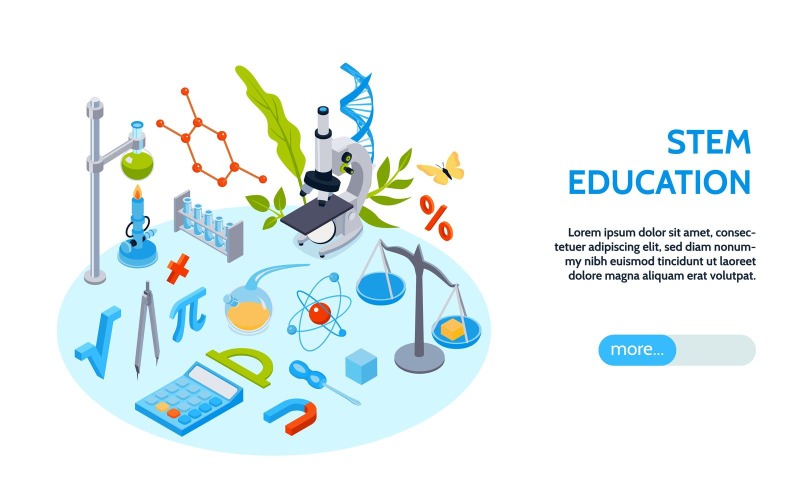 Isometric School Education Horizontal Banner 210303211 Vector ...
