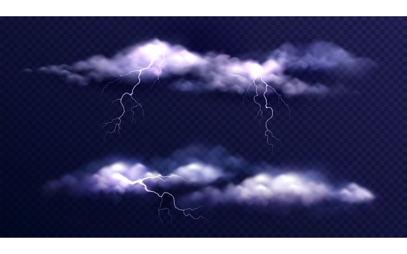Ensemble réaliste de nuages orageux 210230933 Concept d'illustration vectorielle