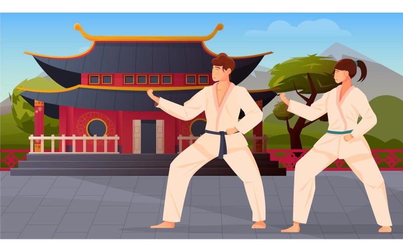 Martial Arts Set Flat Vector Illustration Concept, 56% OFF