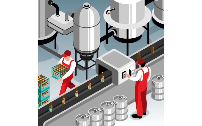 Ilustración de cervecería isométrica 210110504 Concepto de ilustración vectorial