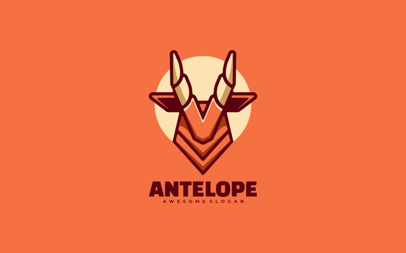 Antylopa Prosta Maskotka Logo