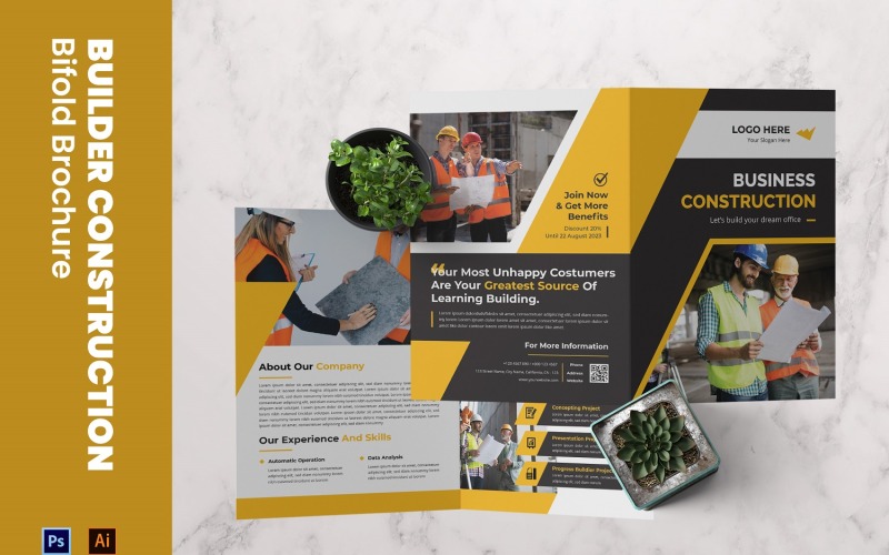 Brochure à deux volets Builder Construction