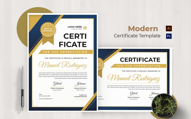 Certificado de certificación moderno