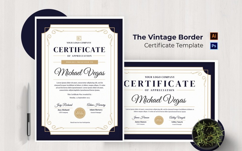 Certificat de frontière vintage
