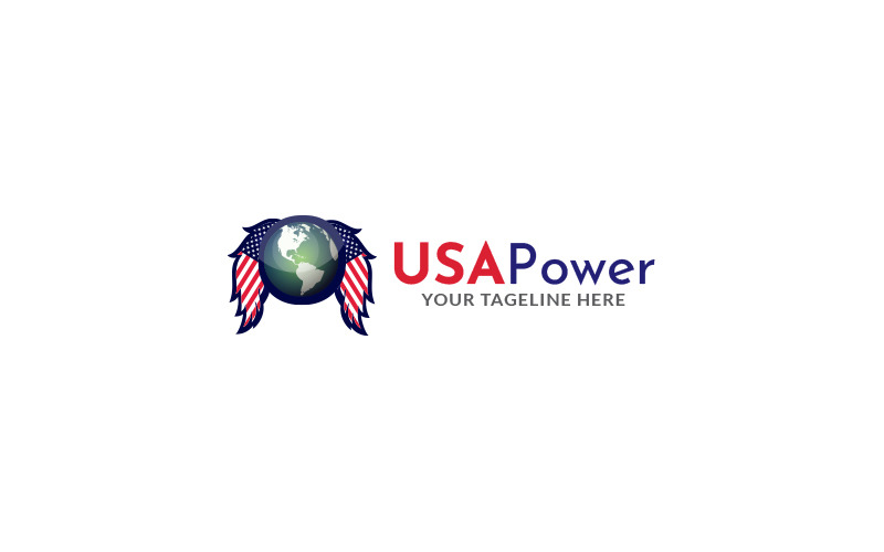 Шаблон дизайну логотипу США Power