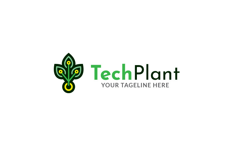 Tech Plant Logo ontwerpsjabloon vol 2