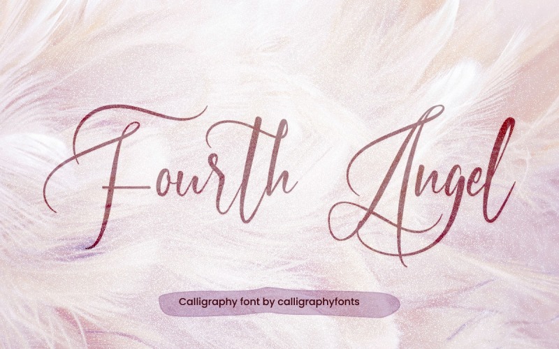 Vierde engel Prachtig kalligrafielettertype