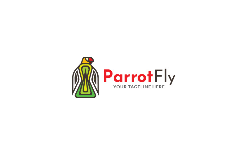 Flygande papegoja logotyp designmall