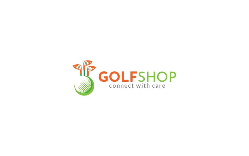 Modello di progettazione del logo del negozio di golf