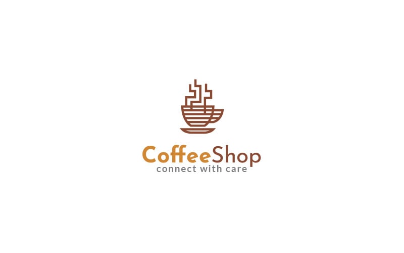 Modello di progettazione del logo della caffetteria Vol 2