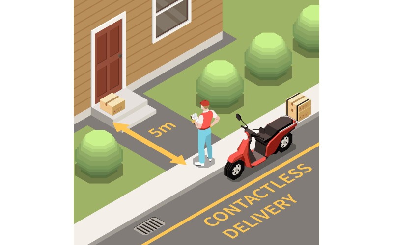Order Delivery Isometric 210110927 Vector Illustration Concept