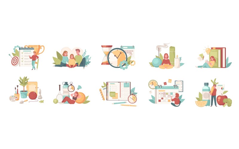 Iconos de desarrollo personal de crecimiento personal 210120301 Concepto de ilustración vectorial