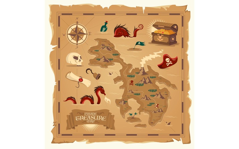 Carte au trésor pirate 210251812 Concept d'illustration vectorielle