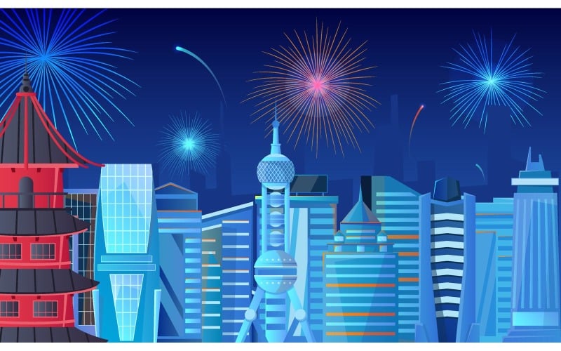 Chinese New Year Fireworks 201251116 Vector Illustration Concept
