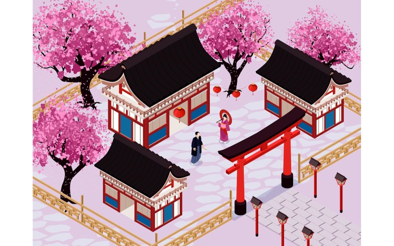 Ilustración isométrica de Japón 210203201 Concepto de ilustración vectorial