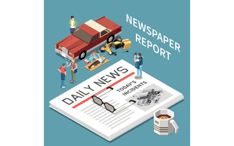 Jornal Editorial Office Publishing Isometric 210110910 Vector Illustration Concept