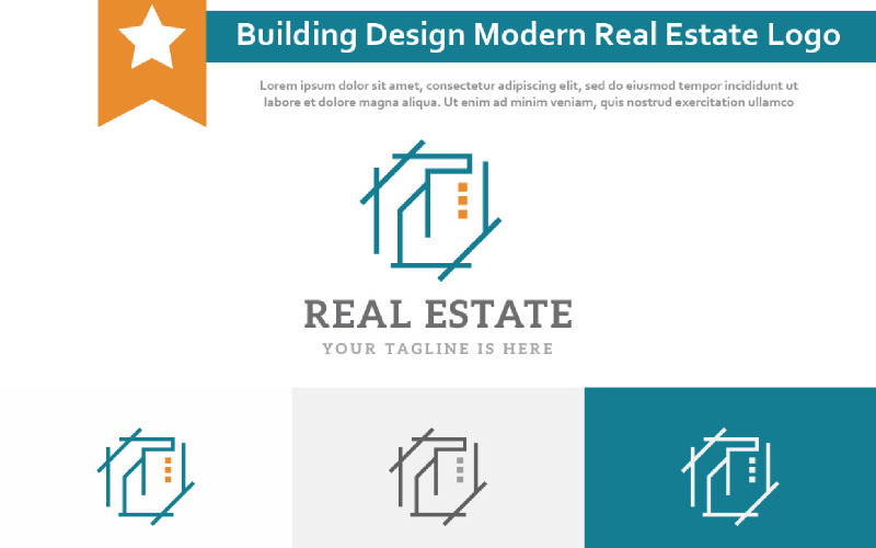 Gebäude-Design-einfaches modernes Immobilien-Linien-Logo